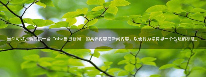 当然可以，请提供一些“nba当日新闻”的具体内容或新闻内容，以便我为您构思一个合适的标题。