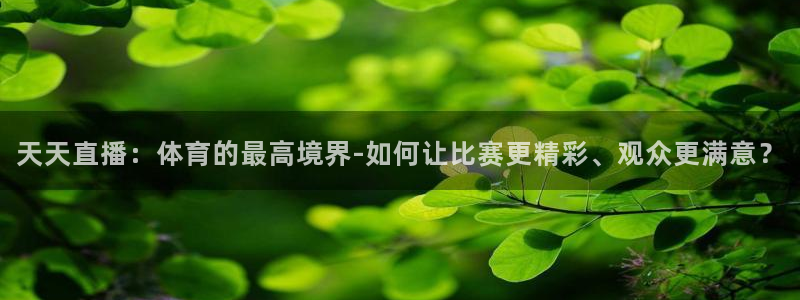 天天直播：体育的最高境界-如何让比赛更精彩、观众更满意？