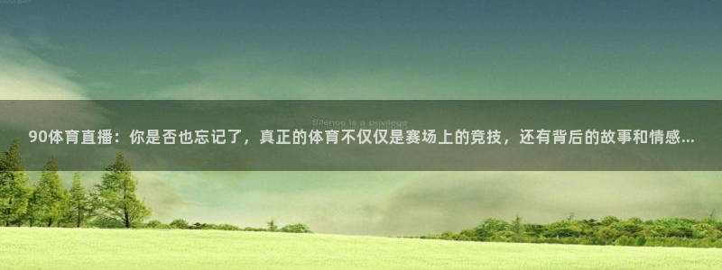 90体育直播：你是否也忘记了，真正的体育不仅仅是赛场上的竞技，还有背后的故事和情感...