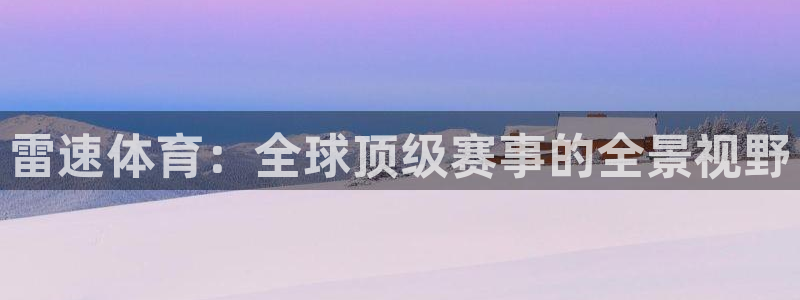雷速体育：全球顶级赛事的全景视野